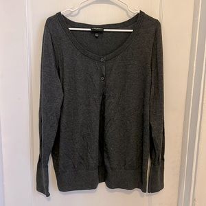 Lane Bryant Gray Button Cardigan, Size 14/16